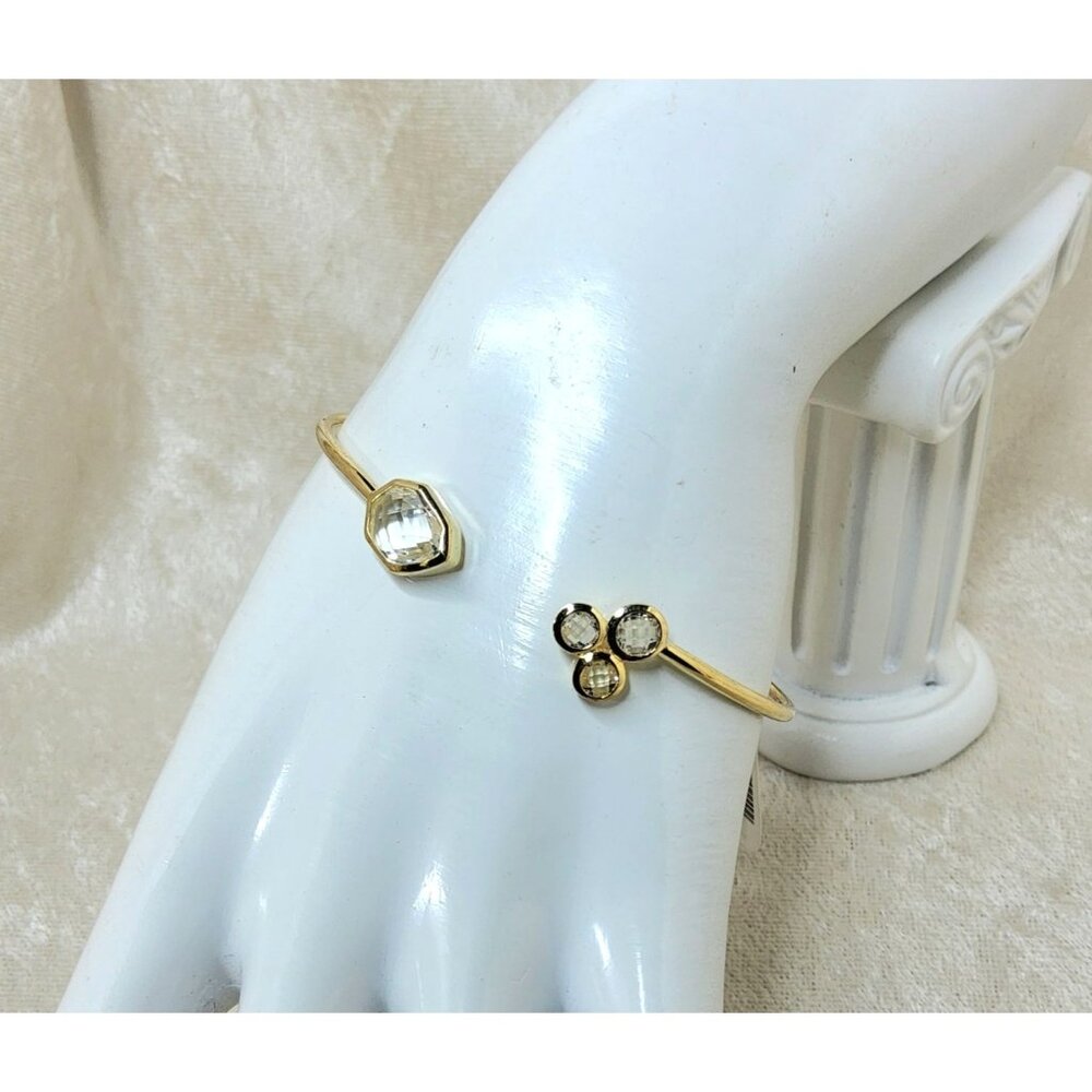 Talia Gold Tone Cuff Bracelet with clear Crystals 14KT Gold Filled